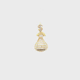 10k yellow gold money bag pendant