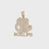 10k yellow gold “Boss Life” pendant