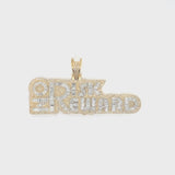10k yellow gold “No risk no reward” pendant