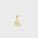 10k yellow gold wheel chair pendant