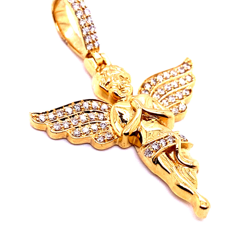 10k Gold and Diamond Angel Pendant