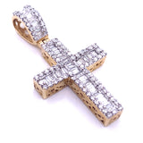 10k Gold And Baguette Diamond Cross