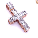 10k Gold And Baguette Diamond Cross