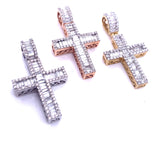 10k Gold And Baguette Diamond Cross